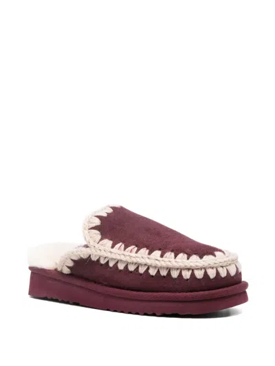 Mou Eskimo Slipper Slipper-mule In Bordeaux Suede In Burgundy