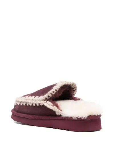 Mou Eskimo Slipper Slipper-mule In Bordeaux Suede In Burgundy