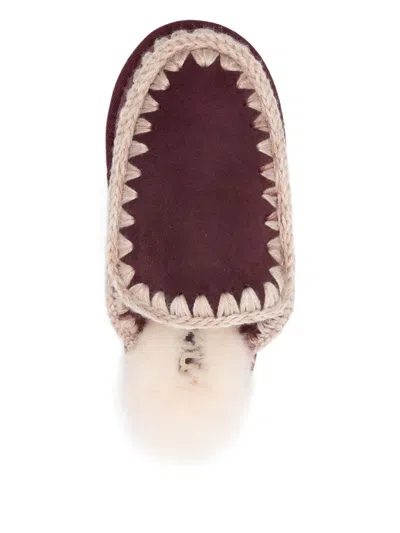 Mou Eskimo Slipper Slipper-mule In Bordeaux Suede In Burgundy