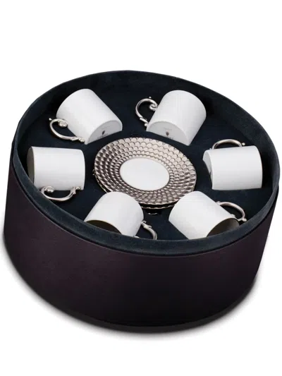 L'objet Aegean Espresso Cups And Saucers (set Of Six) In White