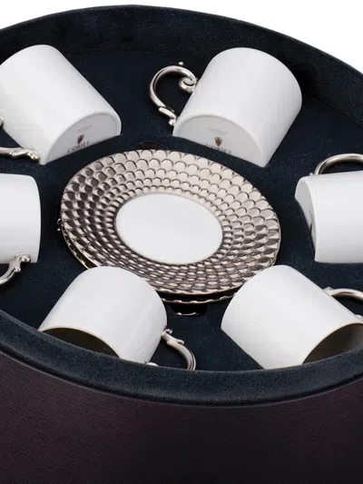 L'objet Aegean Espresso Cups And Saucers (set Of Six) In White