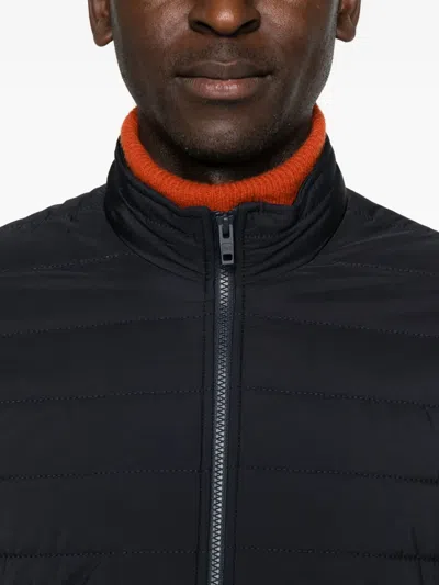 Fay Quilted-panelled Jacket In Blue