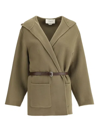 Jacob Cohen Double Wool Cloth Caban Jacket In Green