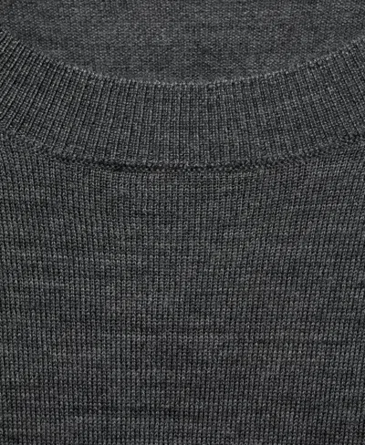 Mango Crewneck Wool Sweater In Gray