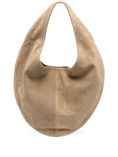 Maeden Market Tote Suede Leather Beige In Neutral