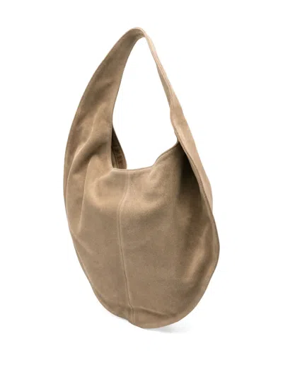 Maeden Market Tote Suede Leather Beige In Neutral