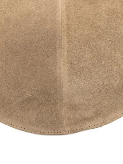 Maeden Market Tote Suede Leather Beige In Neutral