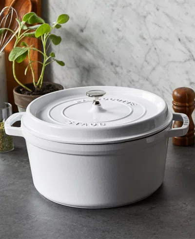Staub Cast Iron 7-qt. Round Dutch Oven In White
