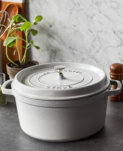 Staub Cast Iron 7-qt. Round Dutch Oven In Neutral
