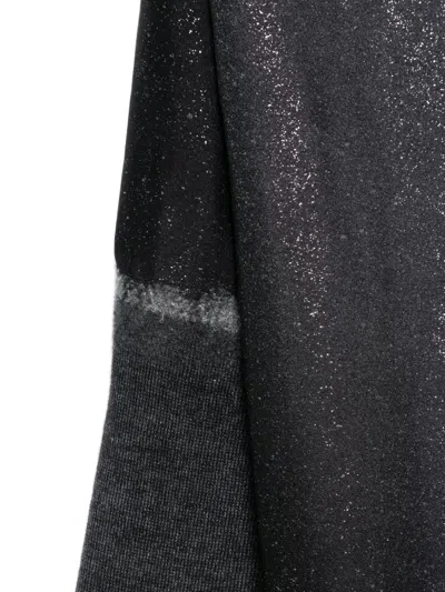 Avant Toi "star Dust" Effect Foulard Scarf Destroyed 120x110 In Black