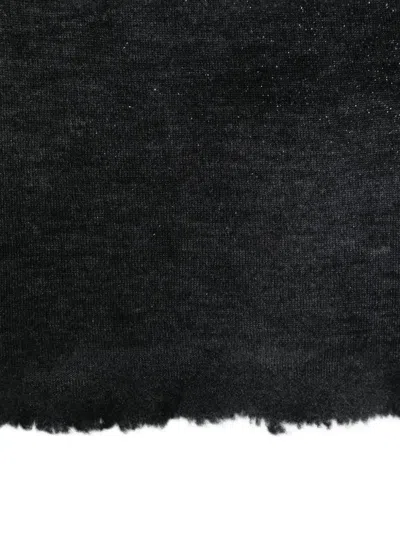 Avant Toi "star Dust" Effect Foulard Scarf Destroyed 120x110 In Black