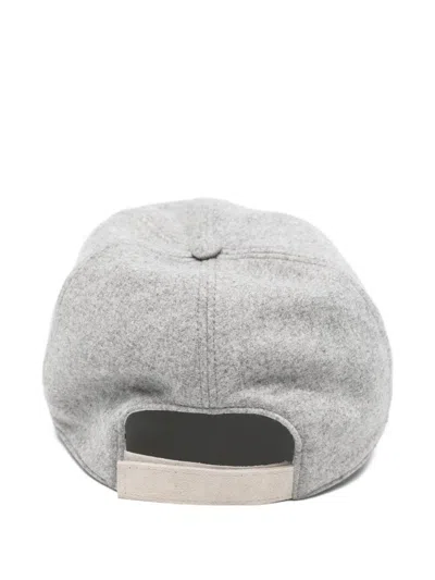 Eleventy Curved-peak Wool Baseball Cap In Gray