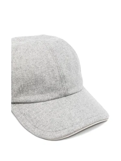 Eleventy Curved-peak Wool Baseball Cap In Gray