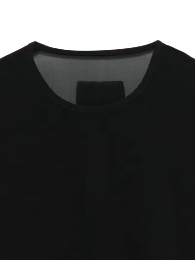 Private 0204 Sheer-panel Long-sleeve T-shirt In Black
