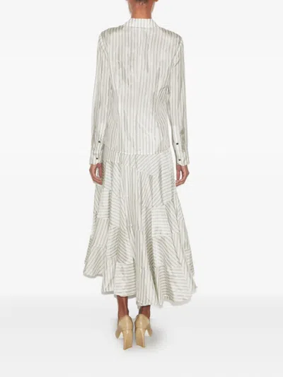 Tory Burch Striped Cinched Button-down Top In Multi