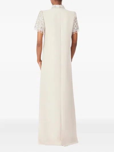 Jenny Packham Edie Sequin-embellished High-neck Maxi Dress In White