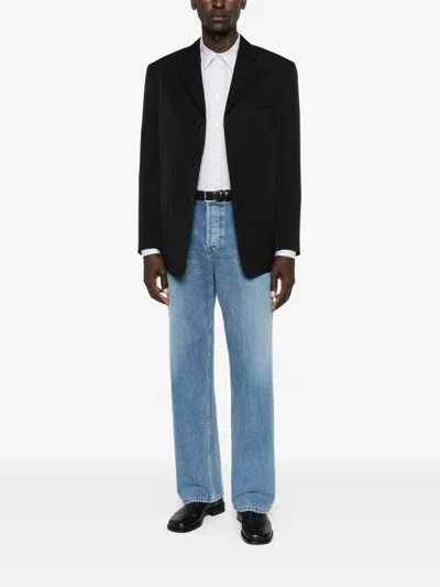 The Row Caelum Three-button Patch-pocket Jacket In Black