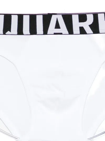 Dsquared2 Dsquared White Cotton Blend Briefs In White