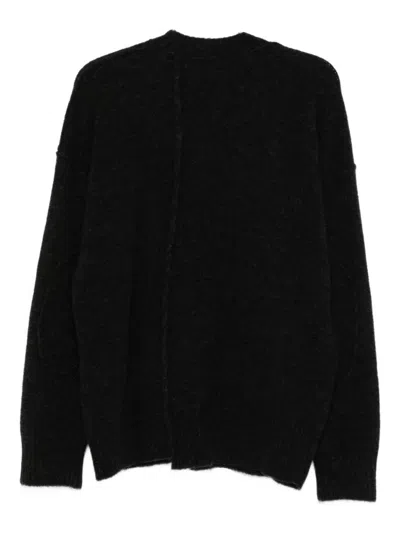 Isabel Benenato Asymmetric-seam Wool Sweater In Black
