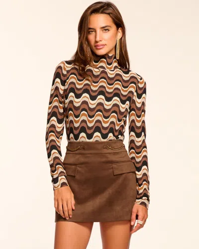 Ramy Brook Martha Faux Suede Mini Skirt In Coffee In Brown
