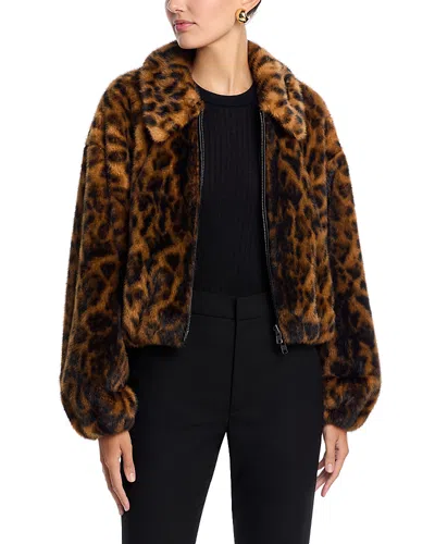 A.l.c A. L.c. Esme Faux Fur Animal Print Jacket In Brown