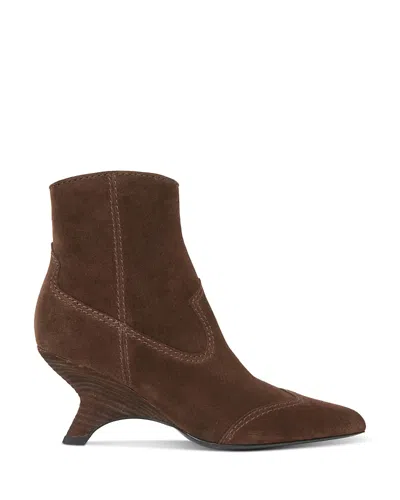 Simkhai Shadow Suede Western Booties In Brown