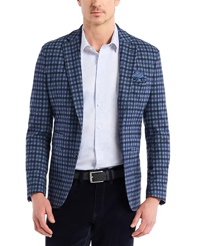 Robert Graham Marvin Check Brushed Knit Sport Coat In Blue