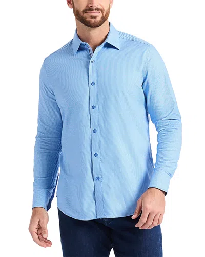 Robert Graham Kenmare Long Sleeve Stretch Cotton Button-up Shirt In Blue