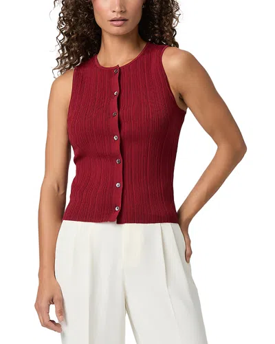 Paige Leira Button Front Sweater Tank In Red