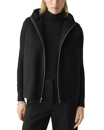 Theory Hooded Vest In Double-face Wool-cashmere In Black