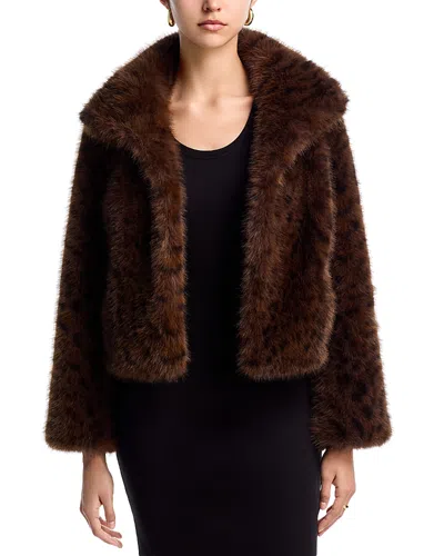 Generation Love Lexy Leopard Faux Fur Jacket In Brown