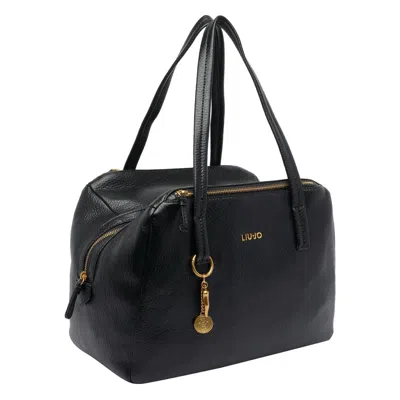 Liu •jo Liu-jo Logo Medium Satchel Bag In Black