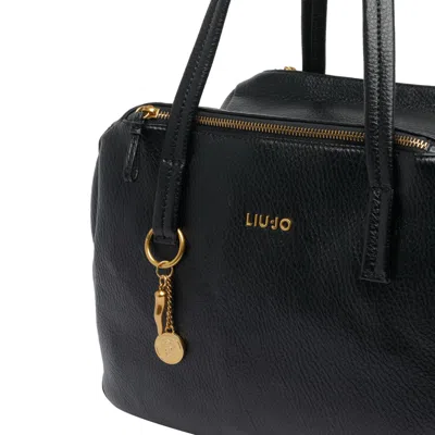 Liu •jo Liu-jo Logo Medium Satchel Bag In Black