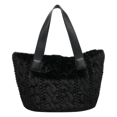 Liu •jo Soft Teddy Shoulder Bag With Dual Handles In Black