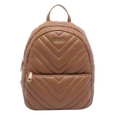 Liu •jo Versatile Quilted Backpack Featuring Multiple Pockets In Brown