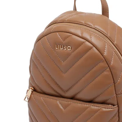 Liu •jo Versatile Quilted Backpack Featuring Multiple Pockets In Brown