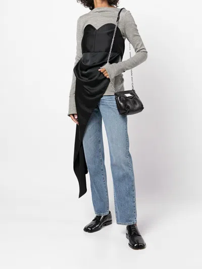 Maison Margiela Glam Slam Red Carpet Quilted Magnetic-closure Clutch Bag In Black