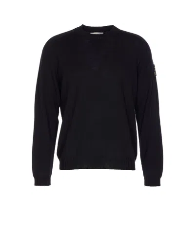Premiata Ribbed Crewneck Long Sleeve Knit Sweater In Black