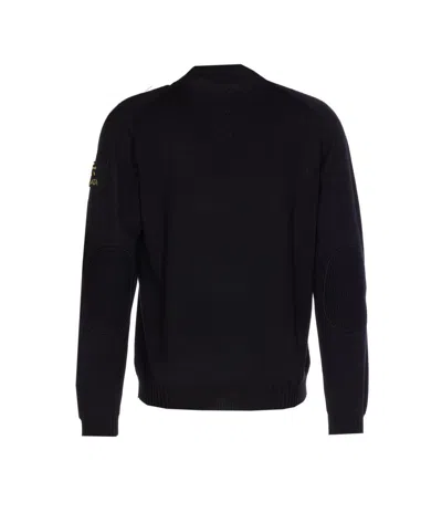 Premiata Ribbed Crewneck Long Sleeve Knit Sweater In Black