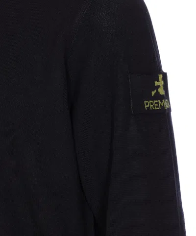 Premiata Ribbed Crewneck Long Sleeve Knit Sweater In Black