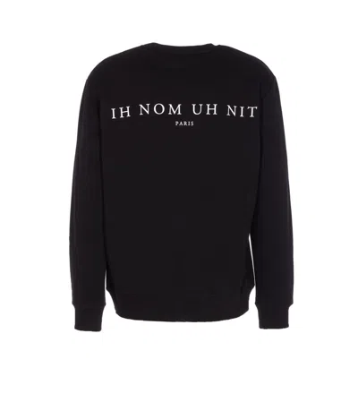 Ih Nom Uh Nit Graphic Print Crewneck Sweater With Long Sleeves In Black
