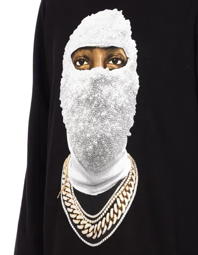 Ih Nom Uh Nit Graphic Print Crewneck Sweater With Long Sleeves In Black