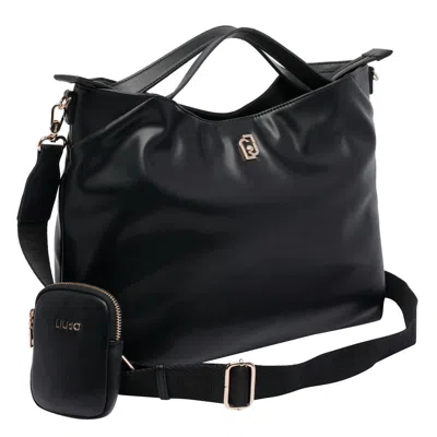 Liu •jo Versatile Tote Bag Adjustable Strap In Black