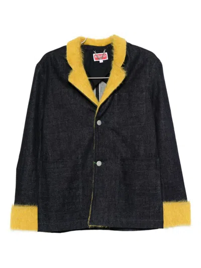 Kenzo Crewneck Jacket With Notched Lapels And Pockets In Black