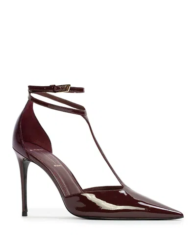 Black Suede Studio Ruby 100 Pump In Burgundy