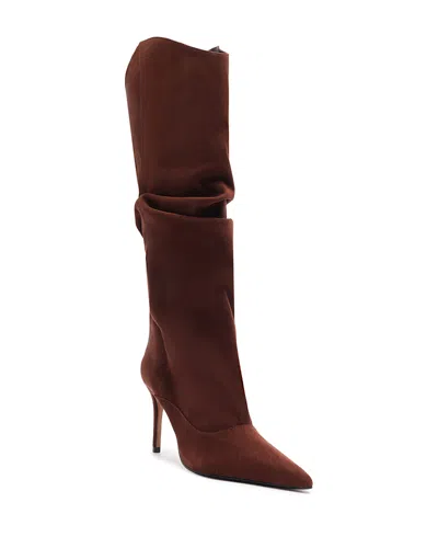 Schutz Maryana Up Slouch Pointed Toe Boot In Brown
