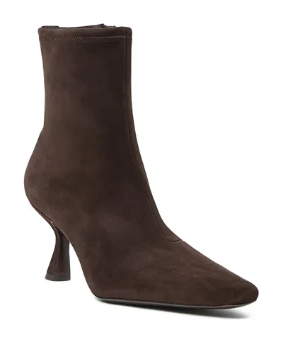 Loeffler Randall Thandy Suede Curved-heel Booties In Brown