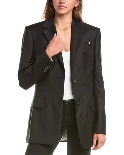 Helmut Lang Darted Classic Wool Blazer In Black