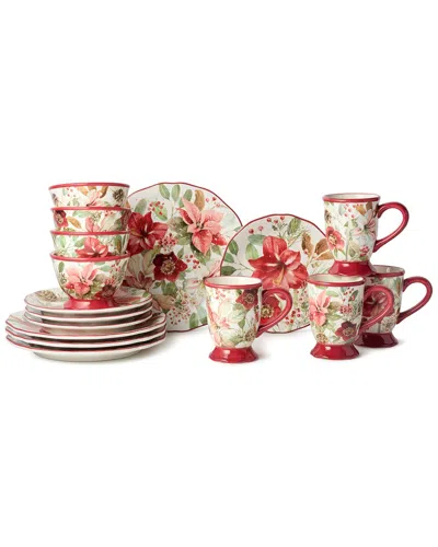 Certified International Winter Blooms 16pc Dinnerware Set In Multi