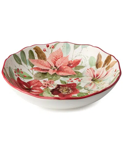 Certified International Winter Blooms Serving Bowl In Multi